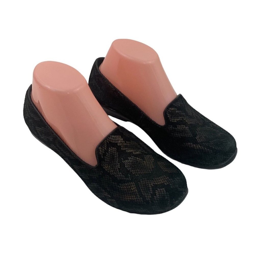 Dansko Women's Size 37 US 6.5 "Olivia" Bronze Snake Leather Loafers